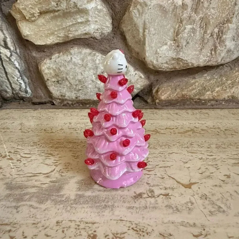 Hello kitty ceramic Christmas tree small 5.8” Holiday Christmas Sanrio hellokitt